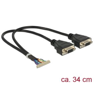   Delock csatlakozókábel 40 tűs 1,25 mm > 2 x VGA (84710)