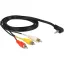 Delock kábel 3.5mm sztereó 4 pol. 90  dugó > 3x RCA dugó csatlakozókkal, 1.5m (84724)