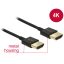 Delock Nagysebességű HDMI-kábel Ethernettel - HDMI-A > HDMI-A, 3D,4K, 1,5 m, vékony, prémium (84772)
