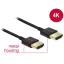 Delock Nagysebességű HDMI-kábel Ethernettel - HDMI-A > HDMI-A, 3D,4K, 4,5 m, aktív,vékony, prémium (84775)