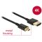 Delock Nagysebességű HDMI-kábel Ethernettel - HDMI-A > HDMI Micro-D, 3D, 4K, 0,5 m, vékony, prémium (84788)