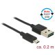 Delock Kábel, EASY-USB 2.0-s A-típusú csatlakozódugó > EASY-USB 2.0-s Micro-B típusú csatlakozódugó, (84804)
