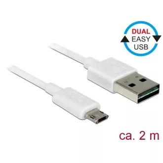   Delock Kábel, EASY-USB 2.0-s A-típusú csatlakozódugó > EASY-USB 2.0-s Micro-B típusú csatlakozódugó, (84808)