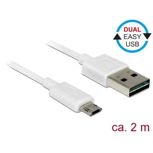Delock Kábel, EASY-USB 2.0-s A-típusú csatlakozódugó > EASY-USB 2.0-s Micro-B típusú csatlakozódugó, (84808)