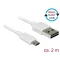 Delock Kábel, EASY-USB 2.0-s A-típusú csatlakozódugó > EASY-USB 2.0-s Micro-B típusú csatlakozódugó, (84808)