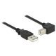 Delock USB 2.0-s kábel A-típusú dugó > USB 2.0 B-típusú dugó derékszögű 0,5 m fekete