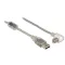 Delock USB 2.0-s kábel A-típusú dugó > USB 2.0 B-típusú dugó derékszögű 0,5 m áttetsző (84811)