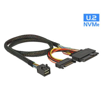   Delock Kábel SFF-8643 dugó > U.2 SFF-8639 + SATA tápcsatlakozó 50 cm (84819)