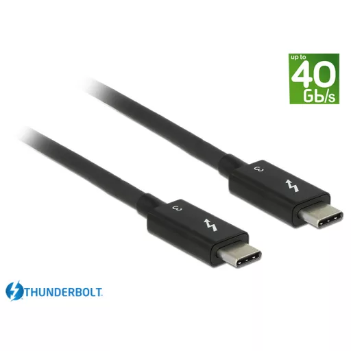 Delock Thunderbolt 3 (40 Gb/s) USB-C kábel, csatlakozódugó > csatlakozódugó, passzív, 0,5 m, 5 A, (84844)