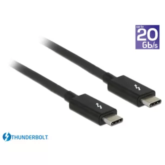   Delock Thunderbolt 3 (20 Gb/s) USB-C kábel, csatlakozódugó > csatlakozódugó, passzív, 1,0 m, 5 A, (84845)