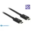Delock Thunderbolt 3 (20 Gb/s) USB-C kábel, csatlakozódugó > csatlakozódugó, passzív, 1,0 m, 5 A, (84845)