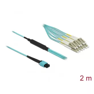   Delock Optikai szálkábel MPO anya - 12 x LC Duplex apa, multi módú OM3, 50/125  m, 2 m hosszú (84872)