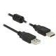 Delock USB 2.0-s kábel A-típusú csatlakozódugóval > USB 2.0-s, A-típusú csatlakozódugóval, 0,5 m, fe (84888)