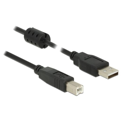 Delock USB 2.0-s kábel A-típusú csatlakozódugóval > USB 2.0-s, B-típusú csatlakozódugóval, 1,5 m, fe (84896)