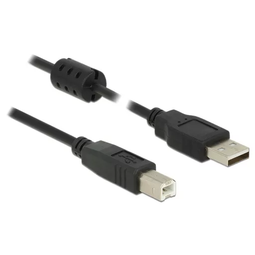 Delock USB 2.0-s kábel A-típusú csatlakozódugóval > USB 2.0-s, B-típusú csatlakozódugóval, 2,0 m, fe (84897)