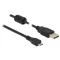 Delock USB 2.0-s kábel A-típusú csatlakozódugóval > USB 2.0 Micro-B csatlakozódugóval, 0,5 m, fekete (84900)