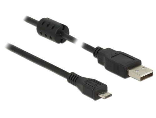 Delock USB 2.0-s kábel A-típusú csatlakozódugóval > USB 2.0 Micro-B csatlakozódugóval, 2,0 m, fekete