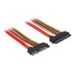 Delock Bovítokábel, SATA, 6 Gb/s, 22 tus csatlakozó > SATA 22 tus aljzat (3,3 V + 5 V + 12 V), 10 cm (84917)