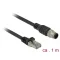 Delock RJ45 csatlakozót és M12 csatlakozót összekötő kábel 8 tűs A kódolt Cat.5e SFTP 1 m hosszú (84922)