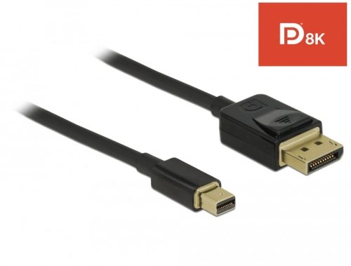 Delock Mini DisplayPort a DisplayPort-kábel 8K 60 Hz 1 m DP 8K tanúsítvánnyal (84927)