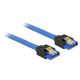 Delock SATA-kábel, 6 Gb/s, hüvely, egyenes > SATA hüvely, egyenes, 20 cm, kék aranyszínu kapcsokkal (84977)
