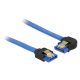 Delock SATA-kábel, 6 Gb/s, hüvely, egyenes > SATA hüvely, balra nézo csatlakozódugóval, 20 cm, kék a (84983)