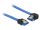 Delock SATA-kábel, 6 Gb/s, hüvely, egyenes > SATA hüvely, balra nézo csatlakozódugóval, 50 cm, kék a (84985)