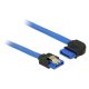 Delock SATA-kábel, 6 Gb/s, hüvely, egyenes > SATA hüvely, jobbra nézo csatlakozódugóval, 20 cm, kék (84989)