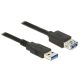 Delock USB 3.0-s bovítokábel A-típusú csatlakozódugóval > USB 3.0-s, A-típusú csatlakozóhüvellyel, 0 (85053)