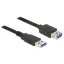 Delock USB 3.0-s bovítokábel A-típusú csatlakozódugóval > USB 3.0-s, A-típusú csatlakozóhüvellyel, 1 (85054)