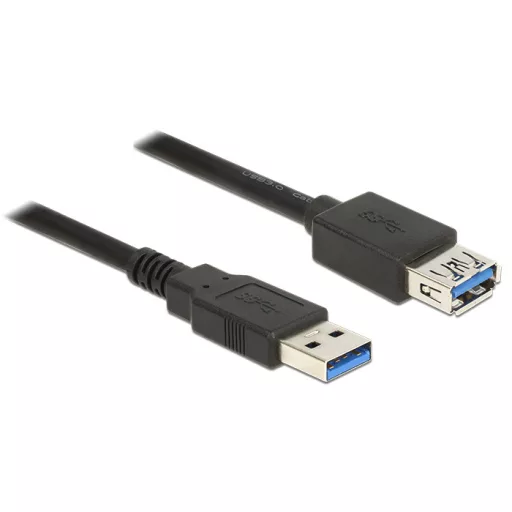 Delock USB 3.0-s bovítokábel A-típusú csatlakozódugóval > USB 3.0-s, A-típusú csatlakozóhüvellyel, 3 (85057)