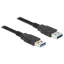 Delock USB 3.0-s kábel A-típusú csatlakozódugóval > USB 3.0-s, A-típusú csatlakozódugóval, 0,5 m, fe (85059)