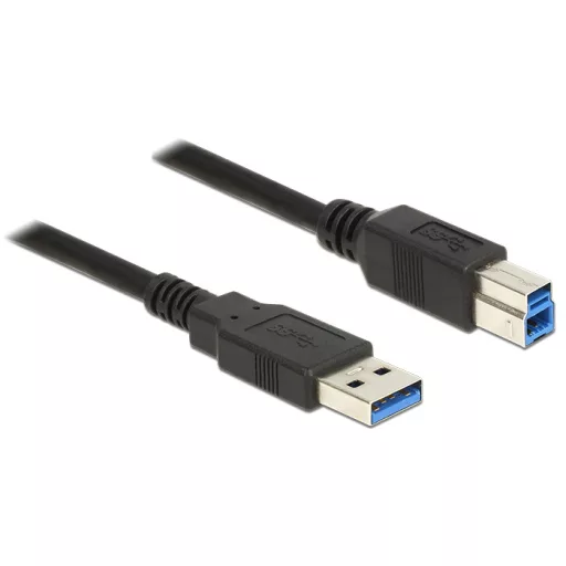 Delock USB 3.0-s kábel A-típusú csatlakozódugóval > USB 3.0-s, B-típusú csatlakozódugóval, 1,5 m, fe (85067)
