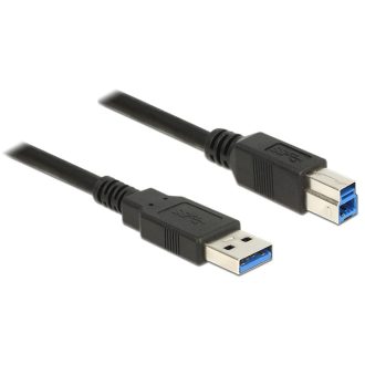   Delock USB 3.0-s kábel A-típusú csatlakozódugóval > USB 3.0-s, B-típusú csatlakozódugóval, 5,0 m, fe (85070)