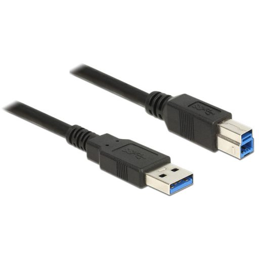Delock USB 3.0-s kábel A-típusú csatlakozódugóval > USB 3.0-s, B-típusú csatlakozódugóval, 5,0 m, fe (85070)
