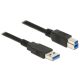 Delock USB 3.0-s kábel A-típusú csatlakozódugóval > USB 3.0-s, B-típusú csatlakozódugóval, 5,0 m, fe (85070)