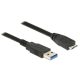 Delock USB 3.0-s kábel A-típusú csatlakozódugóval > USB 3.0-s, Micro-B-típusú csatlakozódugóval, 0,5 (85071)