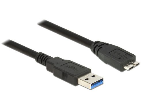 Delock USB 3.0-s kábel A-típusú csatlakozódugóval > USB 3.0-s, Micro-B-típusú csatlakozódugóval, 2,0