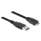 Delock USB 3.0-s kábel A-típusú csatlakozódugóval > USB 3.0-s, Micro-B-típusú csatlakozódugóval, 3,0 (85075)