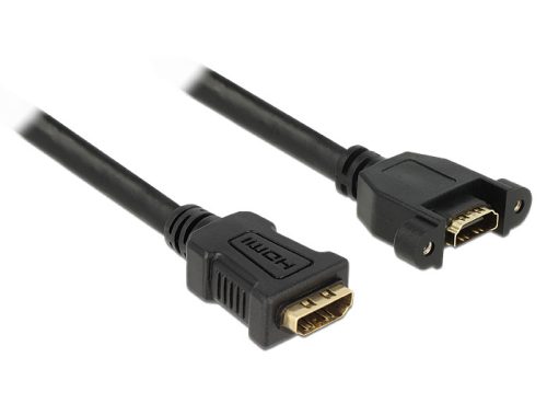 Delock kábel HDMI A anya > HDMI A anya panelrögzítés 25 cm