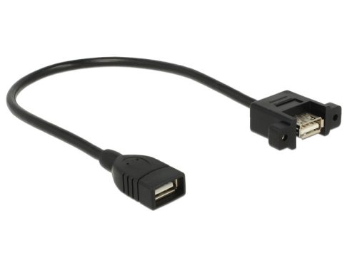 Delock kábel USB 2.0 Type-A anya > USB 2.0 Type-A anya panelre szerelhető 25 cm