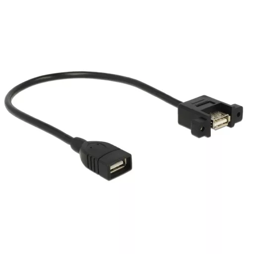 Delock kábel USB 2.0 Type-A anya > USB 2.0 Type-A anya panelre szerelhető 25 cm (85105)
