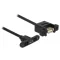 Delock kábel USB 2.0 Micro-B panelre szerelhető anya >  anya USB 2.0 Type-A panelre szerelhető 25 cm (85109)