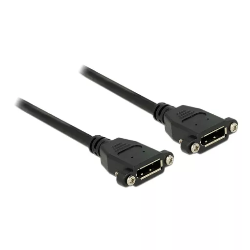 Delock Kábel, Displayport 1.2 hüvely > Displayport hüvely, panelrögzítés, 4K 60 Hz 0,25 m (85113)