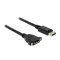 Delock Kábel, Displayport 1.2 dugó > Displayport hüvely, panelrögzítés, 4K 60 Hz 1 m (85114)