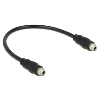   Delock 3.5 mm sztereó jack kábel anya csavarmenetes > 3.5 mm sztereó jack anya csavarmenetes 25 cm (85115)