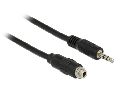 Delock 3.5 mm sztereó jack kábel anya csavarmenetes > 3.5 mm sztereó jack apa 100 cm (85116)