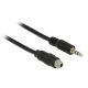 Delock 3.5 mm sztereó jack kábel anya csavarmenetes > 3.5 mm sztereó jack apa 100 cm (85116)