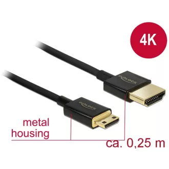   Delock Nagysebességű HDMI-kábel Ethernettel - HDMI-A-csatlakozódugó > HDMI Mini-C-csatlakozódugó, 3D (85118)