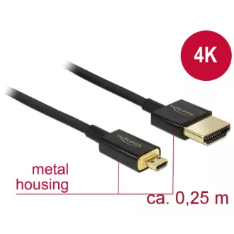   Delock Nagysebességű HDMI-kábel Ethernettel - HDMI-A-csatlakozódugó > HDMI Micro-D-csatlakozódugó, 3 (85119)